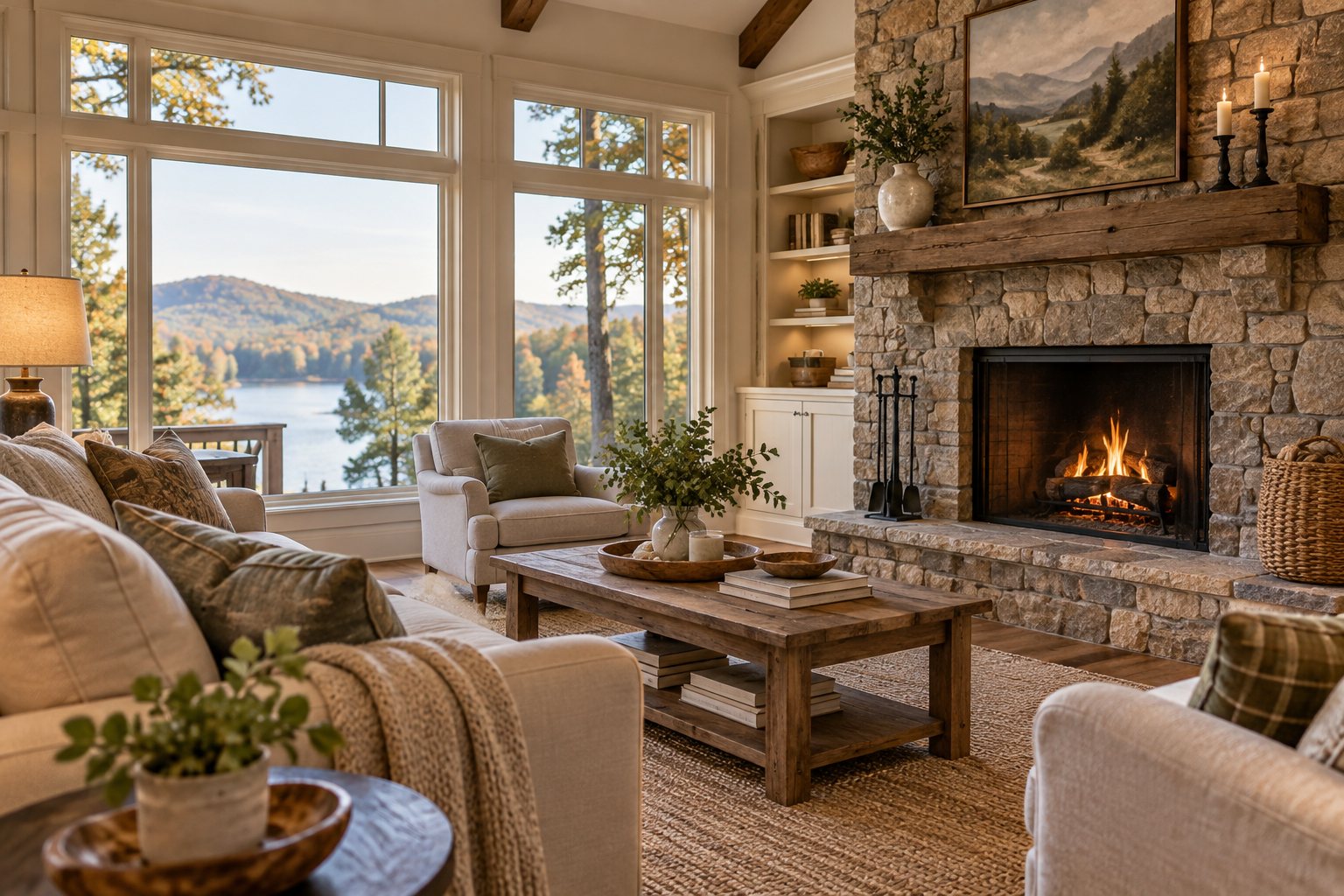 A cozy Rutherford County living room, illustrative